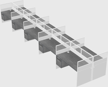 Shared rectangular cubicle