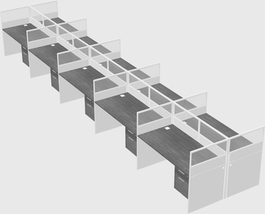 Shared rectangular cubicle