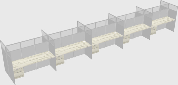 Shared rectangular cubicle