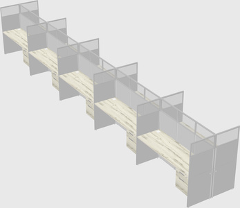 Shared rectangular cubicle