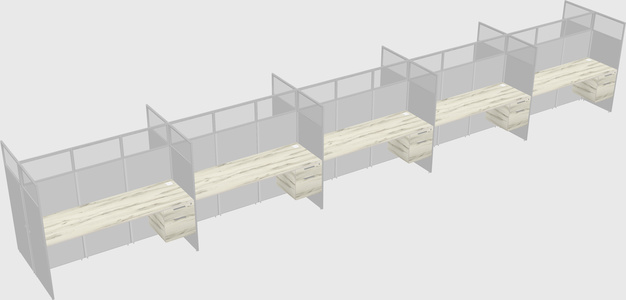Shared rectangular cubicle