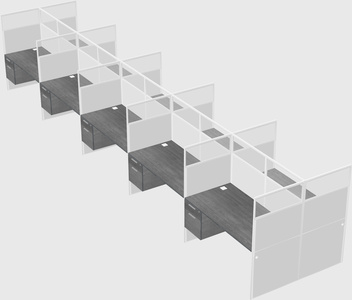 Shared rectangular cubicle