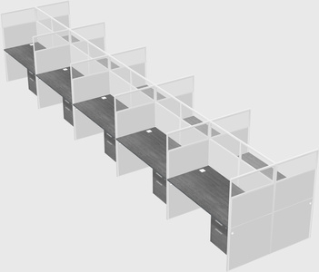 Shared rectangular cubicle