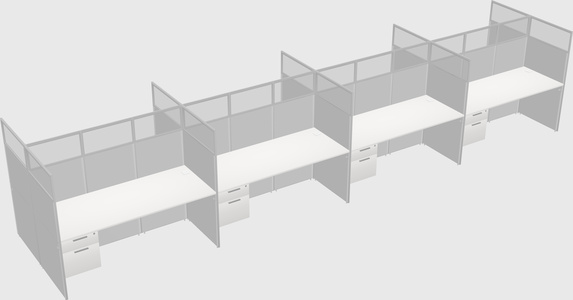 Shared rectangular cubicle