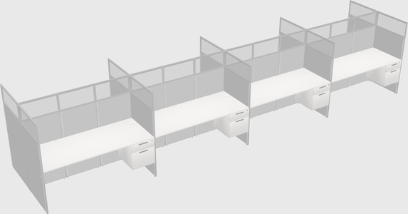 Shared rectangular cubicle