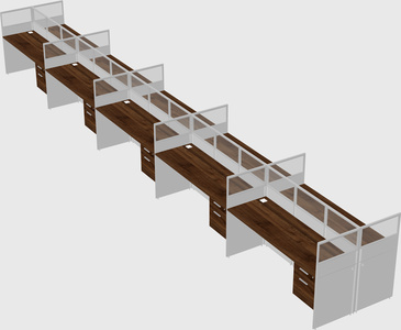 Shared rectangular cubicle