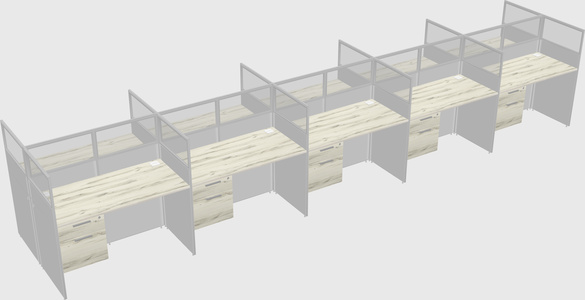 Shared rectangular cubicle