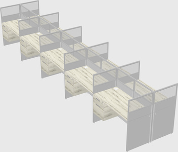 Shared rectangular cubicle