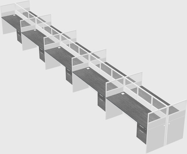 Shared rectangular cubicle