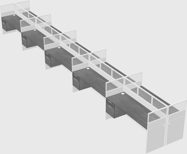 Shared rectangular cubicle