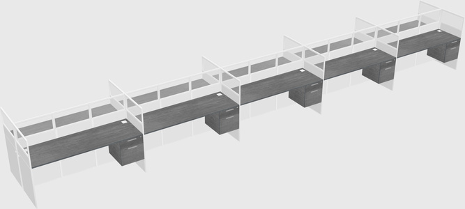 Shared rectangular cubicle