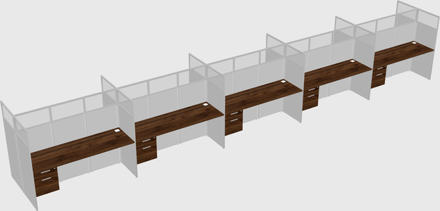 Shared rectangular cubicle