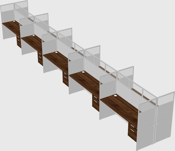 Shared rectangular cubicle