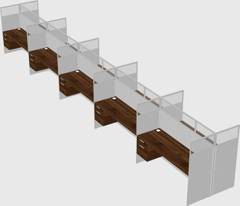 Shared rectangular cubicle