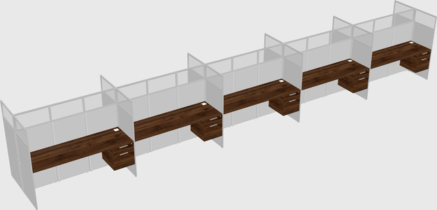 Shared rectangular cubicle