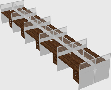 Shared rectangular cubicle