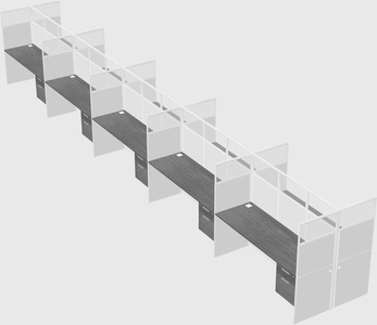 Shared rectangular cubicle