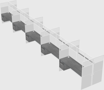 Shared rectangular cubicle