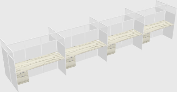 Shared rectangular cubicle