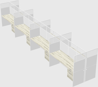 Shared rectangular cubicle