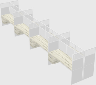 Shared rectangular cubicle