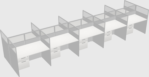 Shared rectangular cubicle