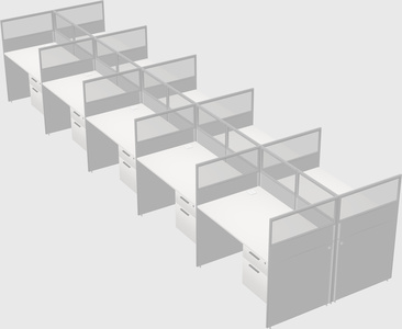 Shared rectangular cubicle