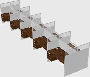 Shared rectangular cubicle