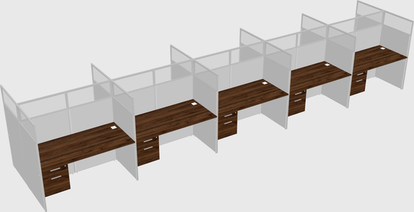 Shared rectangular cubicle