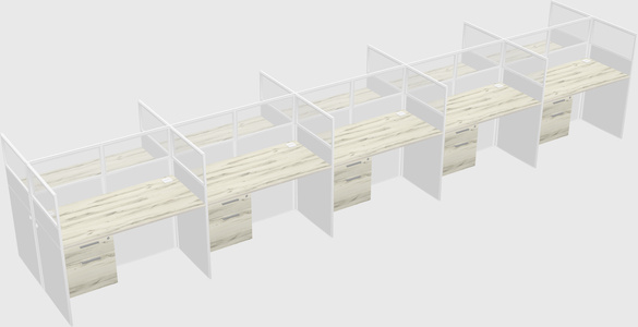 Shared rectangular cubicle
