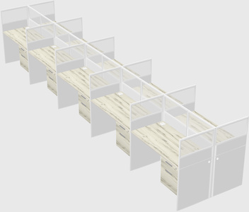 Shared rectangular cubicle