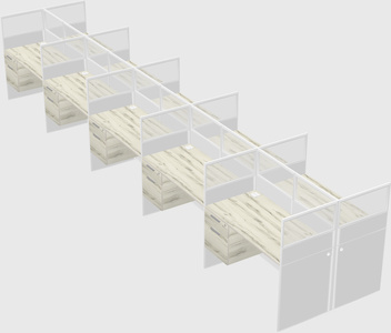 Shared rectangular cubicle