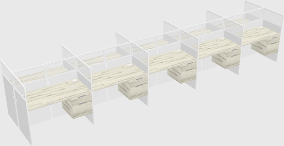 Shared rectangular cubicle
