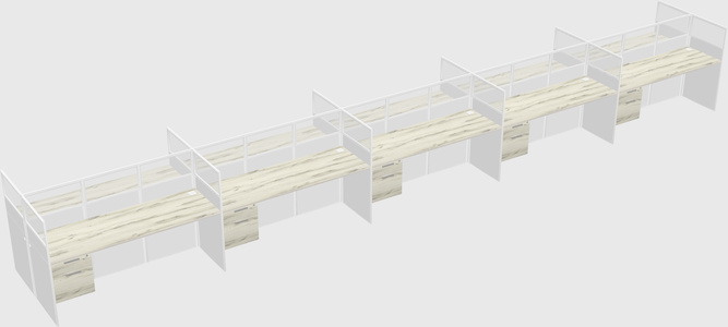 Shared rectangular cubicle