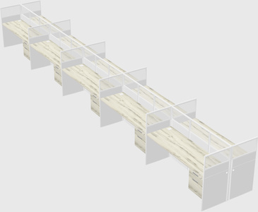 Shared rectangular cubicle