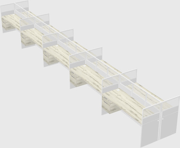 Shared rectangular cubicle