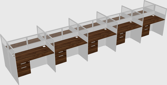 Shared rectangular cubicle