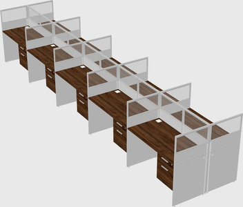 Shared rectangular cubicle