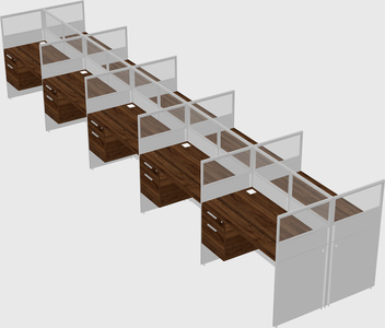 Shared rectangular cubicle