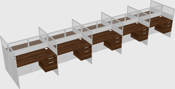 Shared rectangular cubicle
