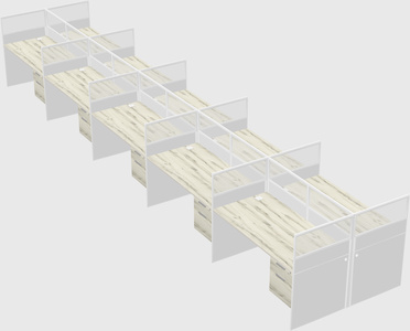 Shared rectangular cubicle