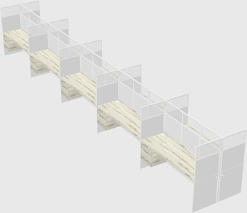 Shared rectangular cubicle