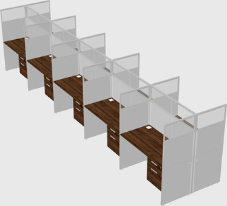 Shared rectangular cubicle