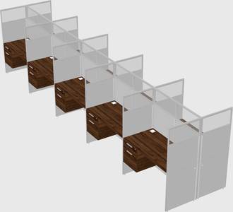 Shared rectangular cubicle