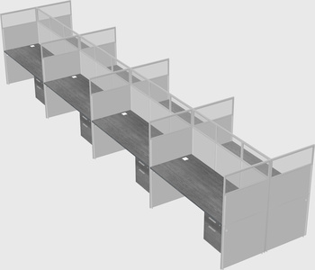 Shared rectangular cubicle