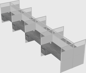 Shared rectangular cubicle