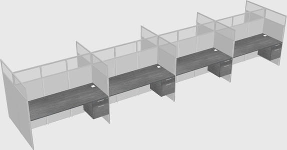 Shared rectangular cubicle