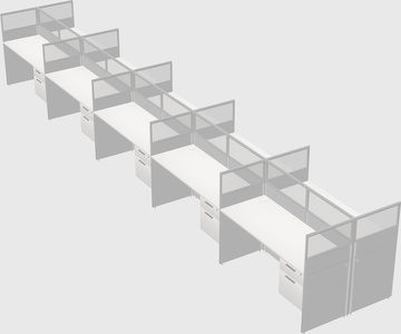 Shared rectangular cubicle