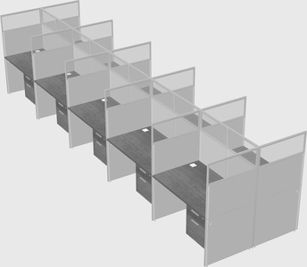 Shared rectangular cubicle
