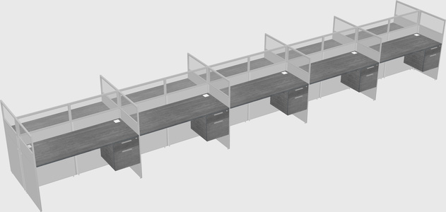 Shared rectangular cubicle